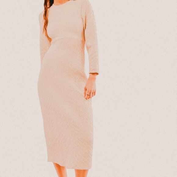 Free People Gabby Seamless Quilt Midi Boho Preppy Soft-Girl Sweater Dress XS/S - Picture 1 of 8